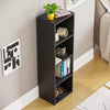 Oxford 4 Tier Cube Bookcase, Black Wooden Shelving Display Storage Unit Office Living Room Furniture