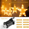 Christmas Star Window Lights Mains Powered Warm White 2M 138LED 12 Star Christmas Curtain Lights Connectable Icicle Fairy Lights Indoor Outdoor Decoration for Home Bedroom Garden Party Wedding