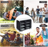 Folding Camping Storage Cupboard Portable Camping Kitchen Unit with Aluminium Frame, 1 double cupboard, Black, 100×50×80cm
