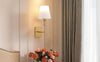Battery Operated Wall Sconce Set Of 2,Rechargeable Wireless Indoor Smart Wall Light With Remote 12 Colors Dimmable Detachable Bulbs,Wall Decor Fabric Shade Fixtures,for Bedroom,Apartment(Color:Gold)