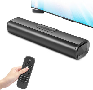 Sound Bars for TV, 16-Inch Soundbar with Dual Subwoofers, Bluetooth,Optical, AUX, HDMI, ARC Inputs, TV Speaker Soundbar with Surround Sound System & Remote Control for TV/PC/Gaming/Phone/Projectors