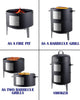 Charcoal BBQ Grill, Heavy Duty 3-in-1 Barbecue Smoker Grill for Garden Camping Outdoor Cooking and Grilling 89x56x43CM