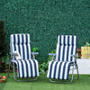Reclining Garden Chair Set of 2, 5-Level Adjustable Zero Gravity Chairs with Cushions, Folding Sun Lounger Garden Recliner Chairs with Armrests for Outdoor, Patio, Blue