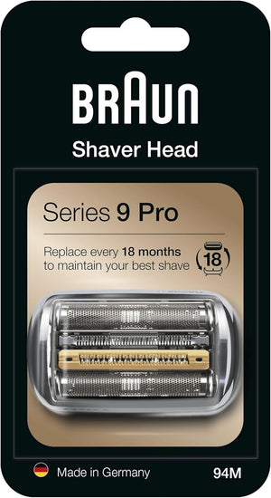 Series 9 Electric Shaver Replacement Head, Easily Attach Your New Shaver Head, Also Compatible with Series 9 Pro Electric Razors, 94M, Silver