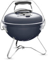 Smokey Joe Premium Charcoal Grill, Ø 37cm Grill Area, Portable BBQ Grill with Convenient Carry Handle, Porcelain-Enamelled Lid & Bowl - Slate Blue (1126804)