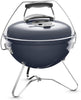 Smokey Joe Premium Charcoal Grill, Ø 37cm Grill Area, Portable BBQ Grill with Convenient Carry Handle, Porcelain-Enamelled Lid & Bowl - Slate Blue (1126804)