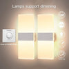 LED Wall Lights Indoor Dimmable Wall Wash Light 12W Up Down Wall Lighting Modern Acrylic Wall Lamp for Bedroom Living Room Corridor, Warm White(2 Pack) [Energy Class A++]