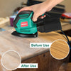 HYCHIKA Sander for Wood 200W, Electric Sander with Dust Collector, 12PCS Sandpapers, 14000RPM Compact Electric Detail Sander Ideal for Tight Space Sanding, Furniture Finishing