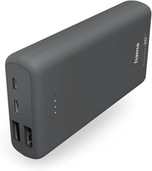 Powerbank Supreme 20000 mAh (External Battery with 1x USB C + 2x USB A, Power Pack Certified, Battery Pack for Mobile Phone, Tablet, Bluetooth Speaker etc., Portable Charger Small and Powerful)