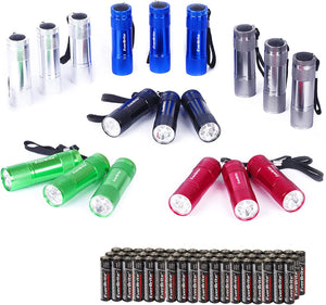 18-Pack LED Mini Pocket Torch, Small Keyring Torches Flashlight, Ideal for Kids Camping Hiking Traveling Cycling Outdoors Party, Batteries Included