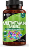 Multivitamin & Minerals 26 Essential Active Vegan High Strength Multivitamin Tablets for Women & Men with Iron A-Z Complete Daily Vegan Vitamins Gluten Free GMO Free (3 Month Supply) UK Made New Leaf