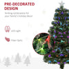 4FT Multicoloured Artificial Christmas Tree w/Fibre Optic Lights Pre-Lit Modes Metal Stand Star Holder Home Seasonal Decoration