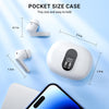 Wireless Earbuds,Wireless Earphones Bluetooth 5.3 in Ear with 4 Mic ENC Calls Noise Cancelling Wireless Headphones Mini LED Display HiFi Stereo 42H Playtime Bluetooth Earbuds Touch Control/IP6/White