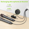 UHF Rechargeable Wireless Microphones Dual Cordless Microphones and Receiver Long Hours Working with 3-IN-1 Charging Cable Karaoke Mic Set for Singing Church Wedding DJ Karaoke Party