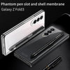 Samsung Galaxy Z Fold 3 Case Cover,Gorgeous Shiny Side Transparent Shell with Stylus Slot,Folding Phone Case for Samsung Galaxy Z Fold 3-Silver