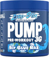 Pump Zero Pre Workout - Zero Stim, Caffeine Free, Energy & Performance (375g - 25 Servings) (ICY Blue Raz)