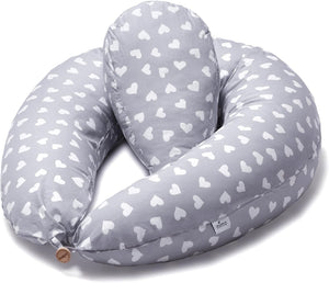 2-in-1 Pregnancy Pillow & Nursing Pillow - PLUS Pregnancy Pillow Wedge, 100% Cotton Maternity Pillow Cover, Washable Breast Feeding Pillow Baby Feeding Pillow, Body Pillow Pregnancy Gifts