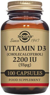 Vitamin D3 (Cholecalciferol) 2200 IU (55 µg) Vegetable Capsules - Pack of 100 - Healthy Bones and Teeth - Supports Immunity and Muscle Function - Vegetarian