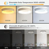 RGB LED Ceiling Light Dimmable with Remote Control, 24W Flush Ceiling Light, 3000K-6500K 2400LM for Living Room, Bedroom, Kids Room, Dining Room, Kitchen, Bathroom, Round 11 Inch