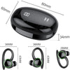 Wireless Earbuds, Bluetooth 5.3 Headphones HiFi Stereo, Bluetooth Earbuds with ENC Noise Cancelling Mic, IP7 Wireless Earphones with 48H LED Display, Sport Headsets over Ear EarHook for Running, Black