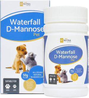 Waterfall D-Mannose Pet - Natural Product for Feline Cystitis & Canine UTIs - Suitable for Cats, Dogs & most Household Pets - SC Nutra ()