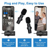 Wireless Microphones for iPhone/Android, Wireless Lavalier Microphone for Video Recording, Lightning/USB-C Lapel Bluetooth Microphone for Vlogging/Interview/TikTok/YouTub (2 Microphones and Receiver)