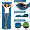 Self Inflating Camping Mat, 9CM Portable Ultralight Inflatable Sleeping Mat with Foot Pump and Pillow, Compact Waterproof Connectable Double Camping Mattress for Hiking, Backpacking