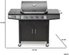 "Ultimate Cosmogrill Pro Deluxe BBQ Grill - 5 Gas Burners, Stainless-Steel Design, Warming Rack, Side-Burner, Temperature Gauge - Perfect for Outdoor Cooking and Garden Parties!"