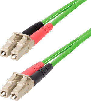 15m (50ft) LC to LC (UPC) OM5 Multimode Fiber Cable, 50/125µm Duplex LOMMF Zipcord, VCSEL, 40G/100G, Bend Insensitive, Low Insertion Loss, LSZH Fiber Patch Cord (LCLCL-15M-OM5-FIBER)