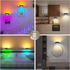 Battery Wall Light Indoor, LED Rechargeable Wall Lamp with Remote&Touch Control,15 RGB Ambience Warm White Lights,360° Rotation,4 Dimmings, Magnetic Wall Sconce for Bedroom