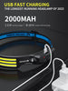 LED Rechargeable Headlamp, 230°Wide Angle 2 Pack 3*White Light Lightweight HeadLamps Motion Sensor Waterproof Headlight for Camping Hiking Outdoor (White)