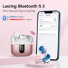 Ear Buds Wireless Earbuds, 50Hrs Playtime Bluetooth Earphones, Bluetooth Headphones 5.3, In Ear with 4 ENC Call Noise Cancelling Mics, Bass Boost 85%, Mini Earbuds IPX7 Waterproof, USB-C(Rose)