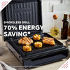 Large Smokeless Electric Grill [Non stick, Healthy, Griddle, Toastie, Hot plate, Panini, BBQ, Energy saving, Dishwasher Safe Plates & Drip tray, Variable heat, 1.2m cord] 1600W 25850