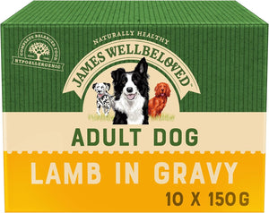 Adult Lamb in Gravy 10 Pouches, Hypoallergenic Wet Dog Food, Pack of 1 (10x150 g)