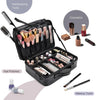 Extra Large Travel Makeup Bag Cosmetic Case Vanity Organiser Beauty Train Case with Shoulder Strap and Dividers Compartment, Black Croc