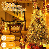 Christmas Tree Lights, 20m 200 LED Outdoor Fairy Light Mains Powered, Waterproof Warm White String Light with Plug/Remote/8 Modes/Timer, Bright Lighting Indoor/Outside/Garden/Xmas Decorations