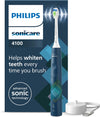 Sonicare 4100 Electric Toothbrush, Sonic Toothbrush with Two Modes, Pressure Sensor and Timer, Malibu Blue Prismatic, Model HX3689/42