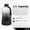 Jug - 2.2 Litre Water Bottle - Extra Strong Flex Material - Drop Proof, Pop or Straw Cap Options - 2.2L Large Gym Sports Bottle, BPA FREE