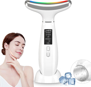 Thermal and Cooling Function Face Massager 4 Colors LED Facial Neck Beauty Device Multifunctional Skin Care Tools