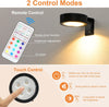 3Pc Picture Lights for Wall Battery Operated RGB Rechargeable Picture Light Dimmable Timer Painting Frame Light Wireless Art Lights for Wall Led Puck Lights with Remote Control, Black RGB