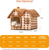 Dog House Indoor Cat House Foldable Dog Bed Kennel Mat with Removable Cushion for Dogs Cats Winter Warm Cat Nest Puppy Cave Sofa Pet Products (Brown Bear, L)