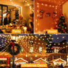 Festoon Lights Outdoor 15m, Christmas LED String Light Mains Powered, Waterproof with Plug/25+2 Shatterproof G40 Bulbs/Hook, Bright Warm White Lighting Outside Indoor Tree Garden Decorations