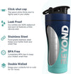 Insulated Metal Protein Shaker, Stainless Steel Supplement Bottle - BPA Free for Gym 735ml in Dark & Light Blue