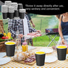 100 Pack Disposable Paper Cups, 8oz Coffee Cups for Hot and Cold Drinks, Takeaway Coffee Cups/Tea Cup/Party Cups Recyclable Cups for DIY Holiday Wedding and Party – Black