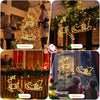 Christmas Window Lights Reindeer and Sleigh Christmas Hanging Lights Battery Operated with Timer 8 Modes Warm White Fairy Light for Window Wall Bedroom Home Party Xmas Decoration