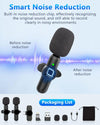 Wireless Lavalier Microphone for Iphone/Android/Phone/Pc/Ipad,Microphone Wireless Microphones&Receiver,Mini Small Tiny Usb Clip on Lapel Mic for Video Recording,Podcast,Vlogging,Youtube,Tiktok