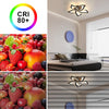 LED Ceiling Light, 60W 5400LM Modern Design Ceiling Lighting, 5 Lights Living Room Ceiling Light Acrylic Black Flower Fittings Ceilings for Bedroom, Kitchen, Dining Room 3000K Warm White