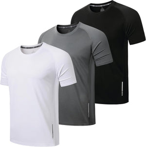 1/3 Pack Gym Shirts Men Dry Fit Short Sleeve Sport T-Shirts Breathable Moisture Wicking Athletic Running Tops Mens Workout Shirts