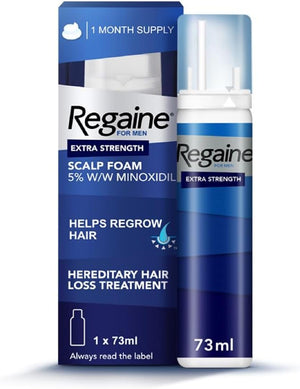 For Men Extra Strength Scalp Foam (1x 73 ml), Treatment for Hair Regrowth in Men with 5% Minoxidil, Cutaneous Foam for Male Hair Loss