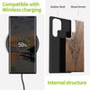 Wood Case for Galaxy S24 Ultra Case 2024 [Natural Wood & Black Soft TPU] Shockproof Protective Cover Unique Wooden Case Compatible with Samsung S24 Ultra (Viking Compass-Walnut)